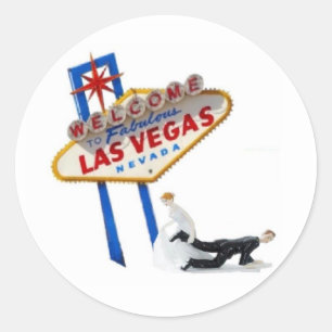 Las Vegas Wedding Bride & Groom Sticker