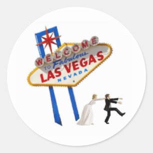 Las Vegas Wedding Bride & Groom Sticker