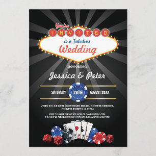 Las Vegas Wedding Casino Dice Party Invite
