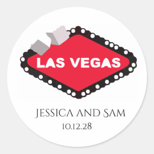 Las Vegas Wedding Classic Round Sticker