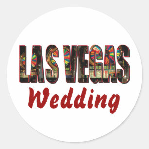 Las Vegas Wedding Classic Round Sticker