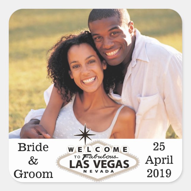Las Vegas Wedding Custom Photo Envelope Seals (Front)