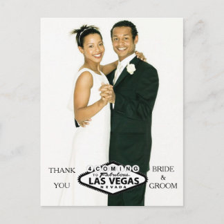 Las Vegas Wedding Custom Photo Thank You Announcement Postcard