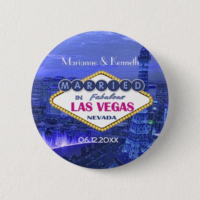 Las Vegas Wedding - Customise 6 Cm Round Badge (Front)