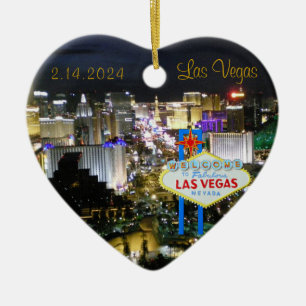 Las Vegas Wedding Date Holiday Ornament