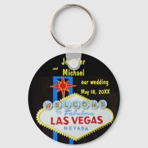 Las Vegas Wedding Date Key Ring