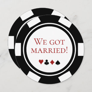 Las Vegas Wedding Elopement Announcement Poker