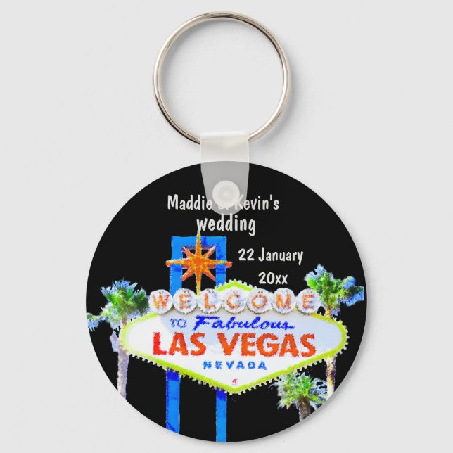 Las Vegas Wedding Favour   Key Ring (Front)