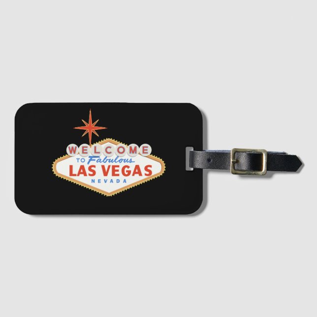 Las Vegas Wedding Favour Luggage Tag (Front Horizontal)