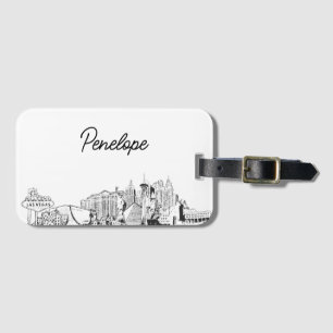 Las Vegas Wedding Favour Personalised Luggage Tag