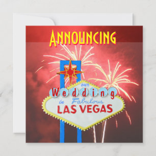 Las Vegas Wedding Fireworks Invitation
