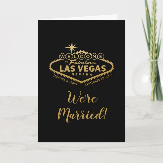 Las Vegas Wedding Folded Announcement Vertical (Front)