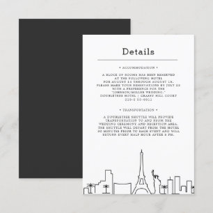 Las Vegas Wedding Guest Details Invitation