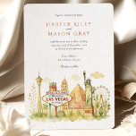 Las Vegas Wedding Invitation<br><div class="desc">Celebrate your special day with this fun and unique wedding invitation featuring iconic Las Vegas landmarks. The front features the famous "Welcome to Fabulous Las Vegas Nevada" sign, alongside a watercolor representation of the Las Vegas skyline. Rendered in a soft, artistic watercolor style, the scene captures the excitement and glamour...</div>