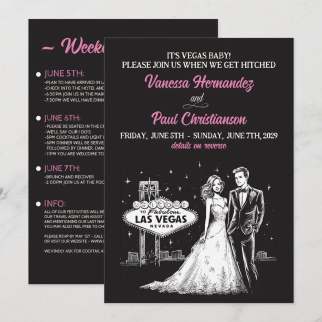 Las Vegas Wedding Invitation (Front/Back)