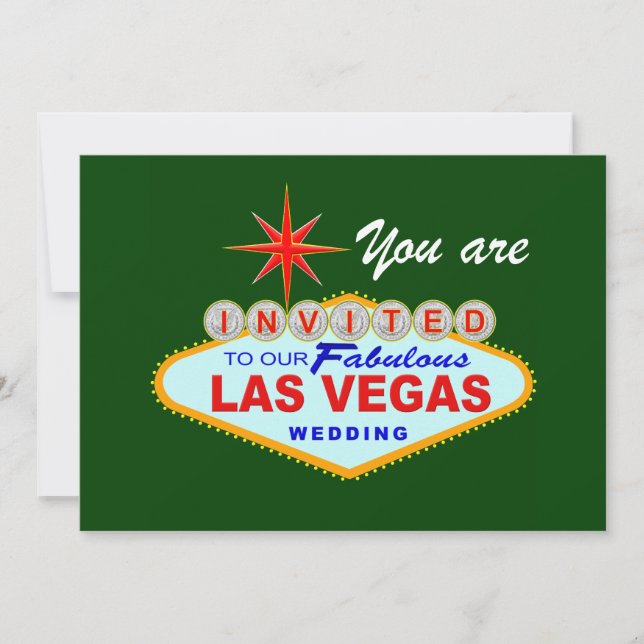Las Vegas Wedding Invitation GREEN (Front)