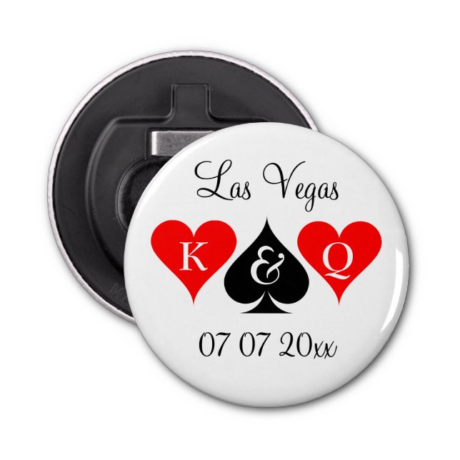Las Vegas wedding magnetic beer bottle opener (Front)
