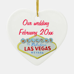 Las Vegas Wedding Memento Ceramic Tree Decoration