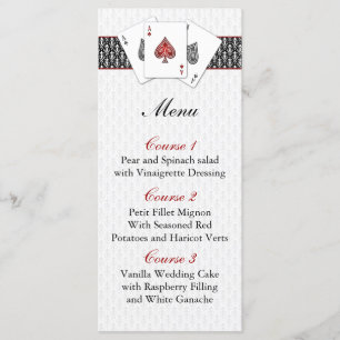 Las vegas wedding menu cards