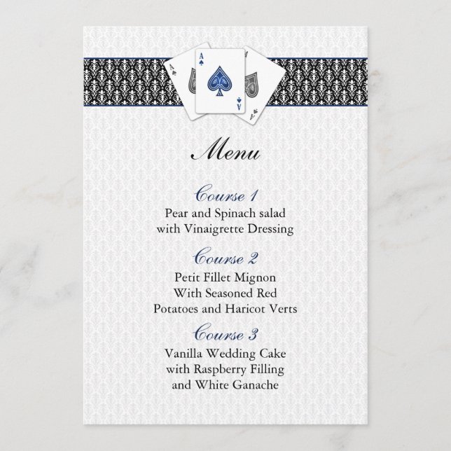 Las vegas wedding menu cards (Front)