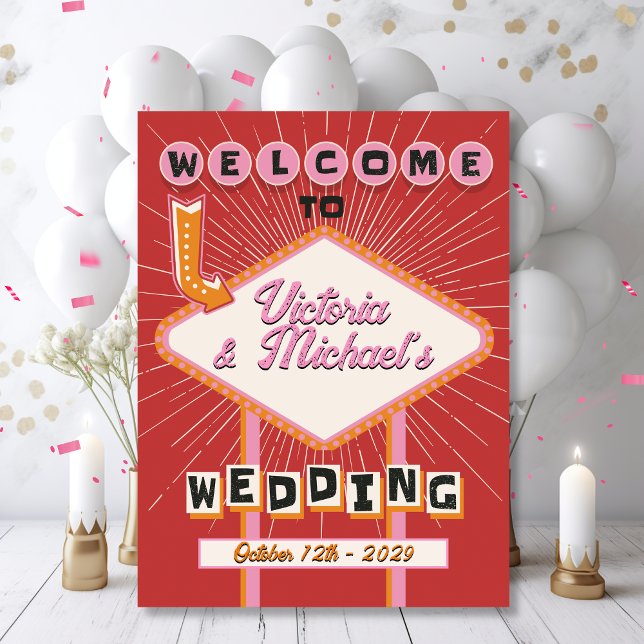 Las Vegas Wedding Mod Retro Welcome Sign (Creator Uploaded)