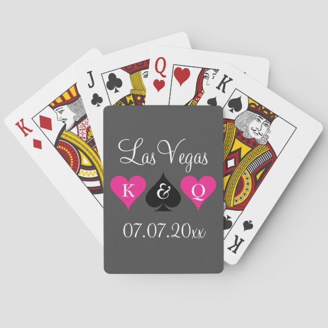 Las Vegas wedding party favour playing cards deck (Back)
