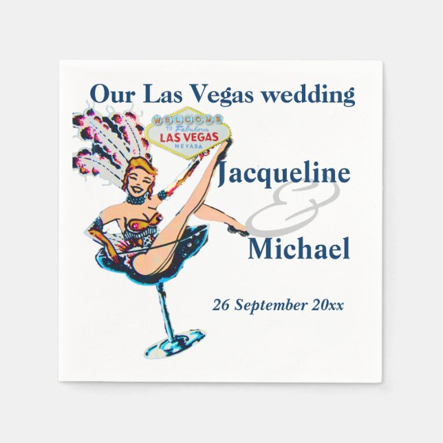 Las Vegas Wedding Party Napkin (Front)