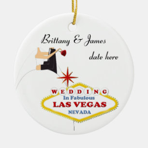 Las Vegas Wedding Personalised Ceramic Ornament