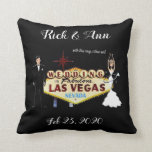 Las Vegas Wedding Personalised Throw Pillow<br><div class="desc">Las Vegas Wedding Personalised Throw Pillow
Adorable keepsake gift for the Newly Weds
Bride is inside her Wedding Ring!</div>