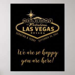 Las Vegas Wedding Personalised Welcome Sign