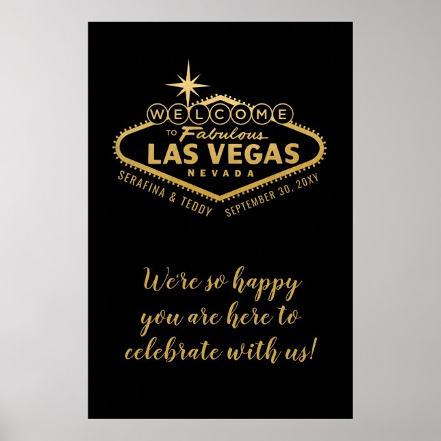 Las Vegas Wedding Personalized 24x36 Welcome Sign (Front)
