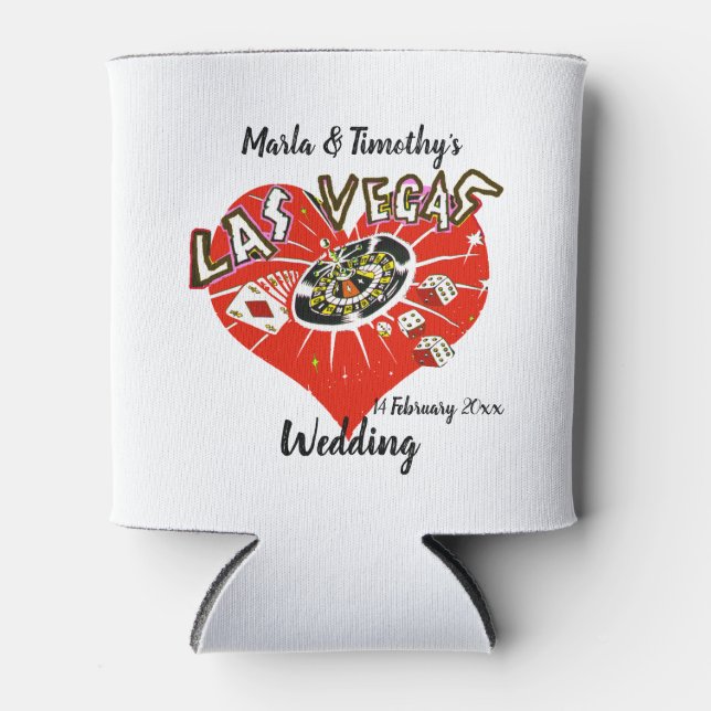 Las Vegas Wedding photo Can Cooler (Front)