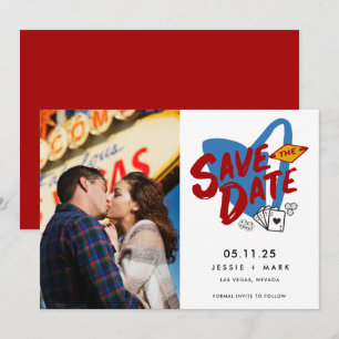 Las Vegas Wedding Photo Save the Date Announcement
