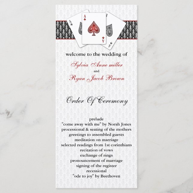 Las Vegas Wedding programs Programme (Front)