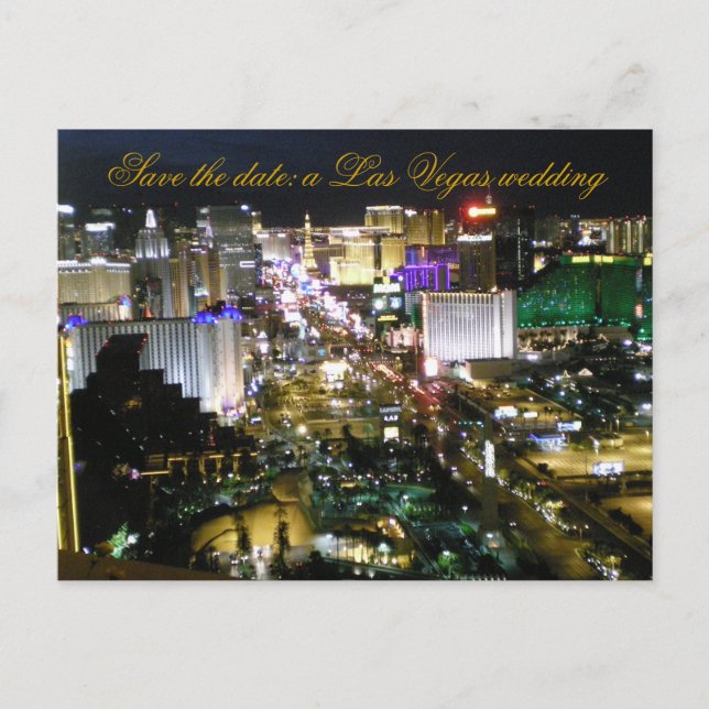 Las Vegas Wedding R.S.V.P. Guest Reply Invitation Postcard (Front)