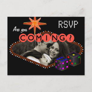 Las Vegas Wedding Reception Invitation RSVP Postcard