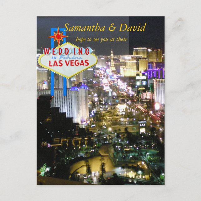Las Vegas Wedding Reception RSVP Invitation Postcard (Front)