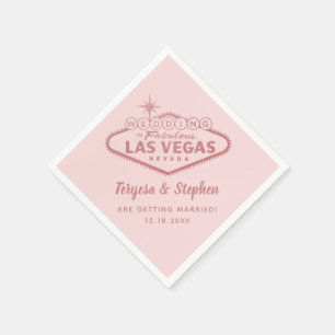 Las Vegas Wedding Rose Gold Pink Napkin