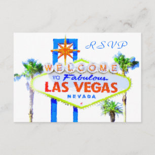 Las Vegas Wedding RSVP cards with envelopes