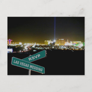 Las Vegas Wedding RSVP Street Sign Postcard