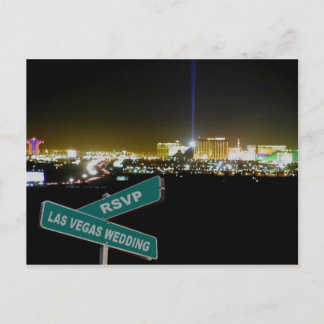 Las Vegas Wedding RSVP Street Sign Postcard