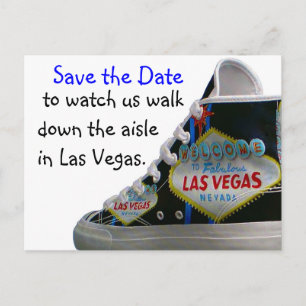 Las Vegas Wedding Save Date : walk down the aisle Announcement Postcard