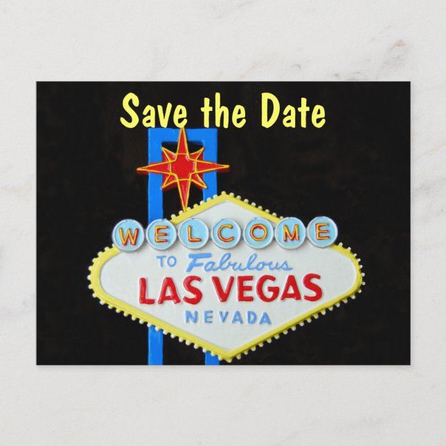 Las Vegas Wedding Save the Date Announcement Postcard (Front)