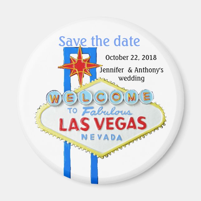 Las Vegas Wedding Save the Date Magnet (Front)