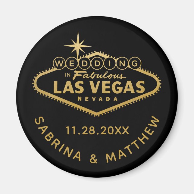 Las Vegas Wedding Save the Date or Favor Magnet (Front)