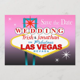 Las Vegas Wedding Save the Date - pink