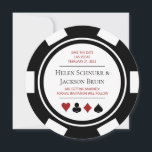 Las Vegas Wedding Save The Date Poker Chip Casino Invitation<br><div class="desc">Dazzle your guests by sending them these fabulous black,  white,  and red poker chip style save the date invitations. They'll be eagerly awaiting the formal invitation to this sure-to-be fun wedding!</div>