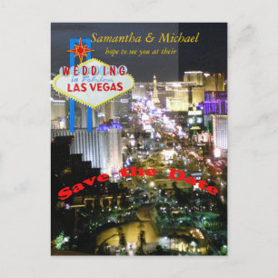 Las Vegas Wedding Save the Date Postcard