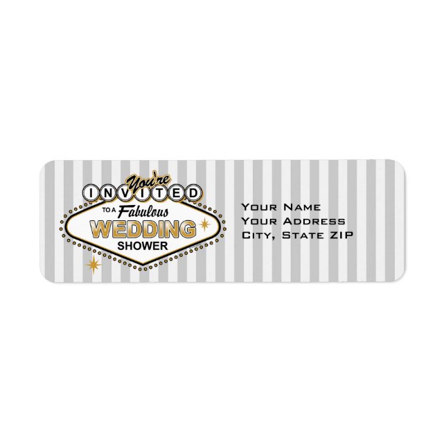 Las Vegas Wedding Shower Label (Front)
