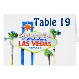 Las Vegas Wedding Table Number tent cards
